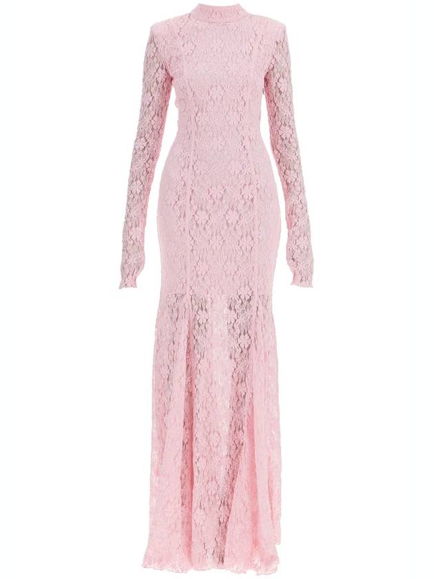 long pink lace dress with open back for special occasions - ROTATE - BALAAN 1