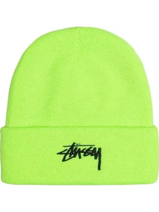 1321020 FLO GREEN Stock Cuff Beanie - STUSSY - BALAAN 1