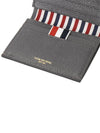 Pebble Grained Leather Double Card Wallet Grey - THOM BROWNE - BALAAN 6