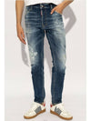 Distressed Skinny Cut Jeans Blue - DSQUARED2 - BALAAN 2