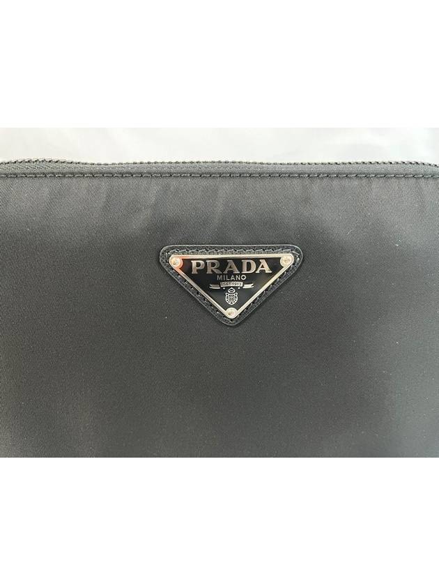 Triangle Logo Re-Nylon Saffiano Leather Shoulder Bag Black - PRADA - BALAAN 5