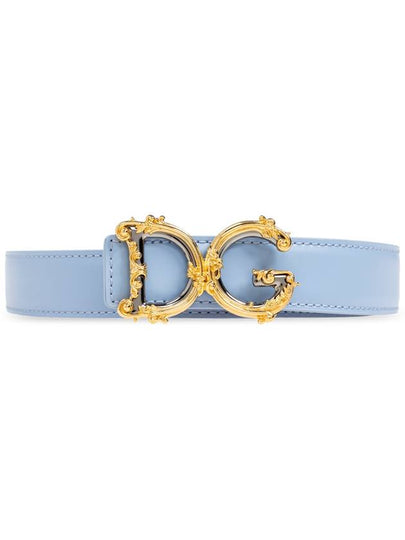 DG Girls Leather Belt Light Blue - DOLCE&GABBANA - BALAAN 2