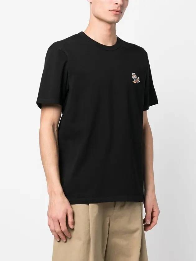 Dressed Fox Patch Classic Short Sleeve T-Shirt Black - MAISON KITSUNE - BALAAN 4