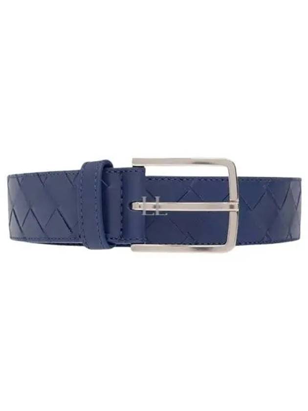 Intrecciato Leather Belt Blue - BOTTEGA VENETA - BALAAN 2