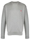 Men's Heart Logo Sweatshirt Grey - AMI - BALAAN.