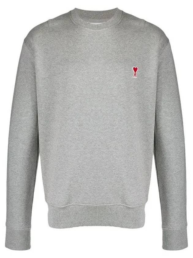 Men's Heart Logo Sweatshirt Grey - AMI - BALAAN.