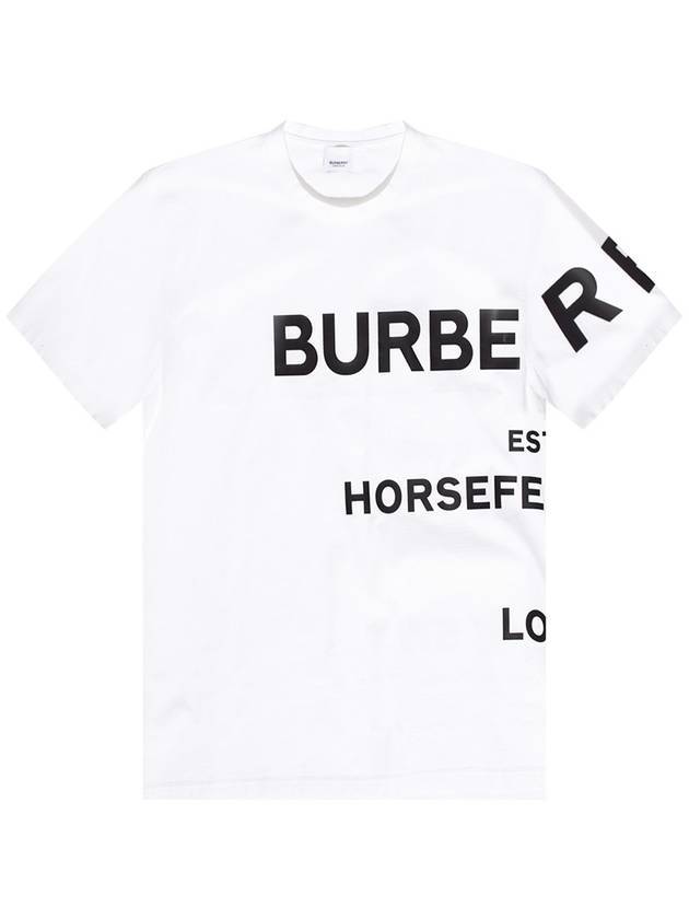 Men's Horseferry Logo Overfit Short Sleeve T-Shirt White - BURBERRY - BALAAN 1