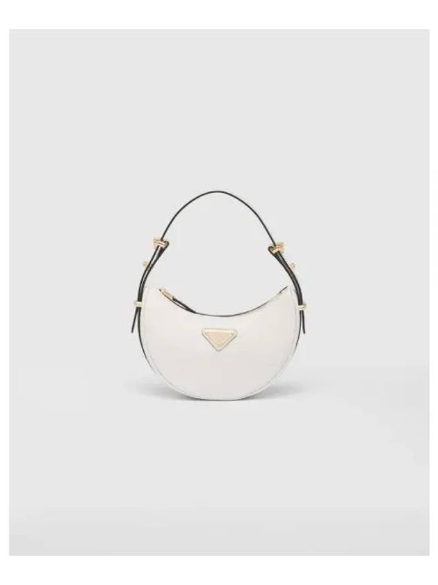 Arqué Leather Mini Shoulder Bag White - PRADA - BALAAN 1