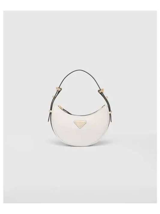 Arqué Leather Mini Shoulder Bag White - PRADA - BALAAN 1