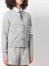 Varsity Pique 4 Bar V-neck Cardigan Light Grey - THOM BROWNE - BALAAN 3