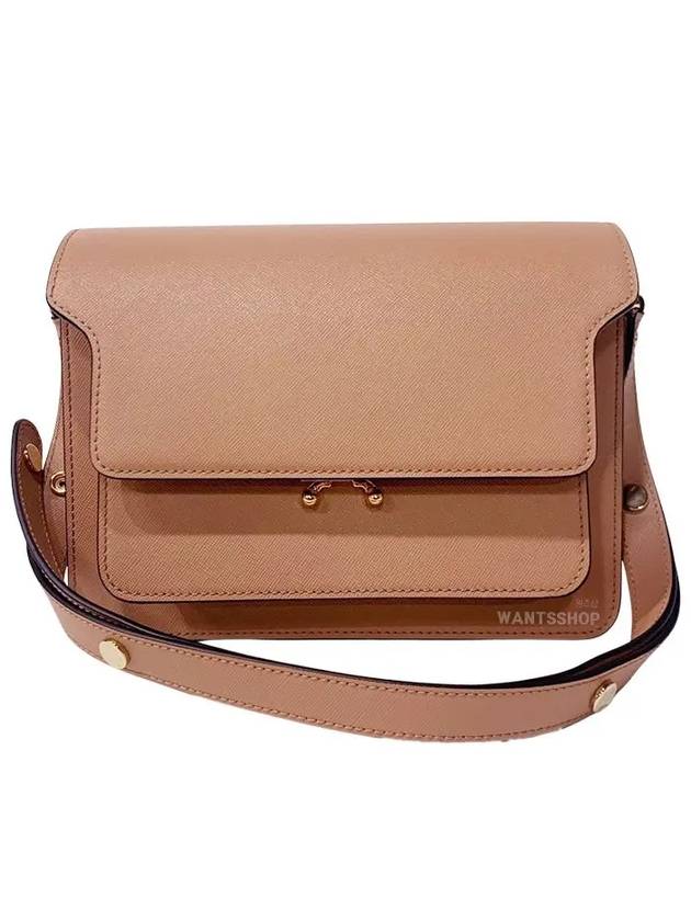 Saffiano Trunk Medium Shoulder Bag Beige - MARNI - BALAAN 3