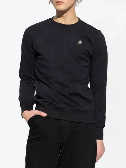 Men's Greyfield Crew Neck Cotton Sweatshirt Black - MOOSE KNUCKLES - BALAAN 2