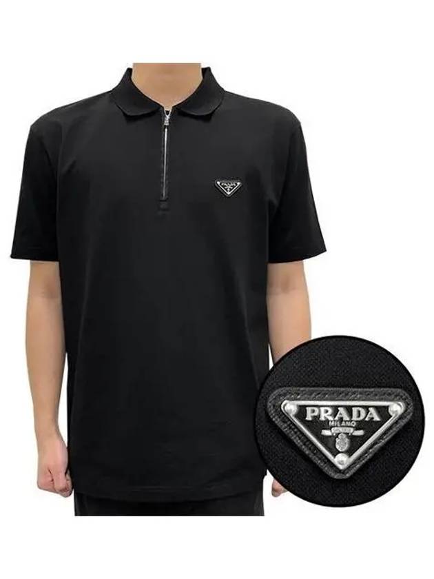 triangle logo pique polo jersey half 1094527 - PRADA - BALAAN 1