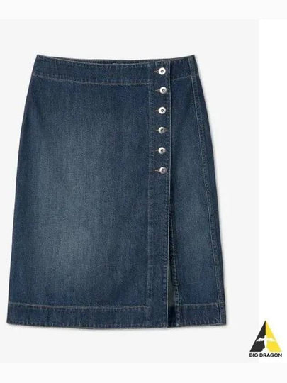 Washed Midi Denim A-Line Skirt Blue - BOTTEGA VENETA - BALAAN 2