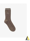 Cashmere Blend Cable Medium Neck Socks Brown - LACOSTE - BALAAN 2