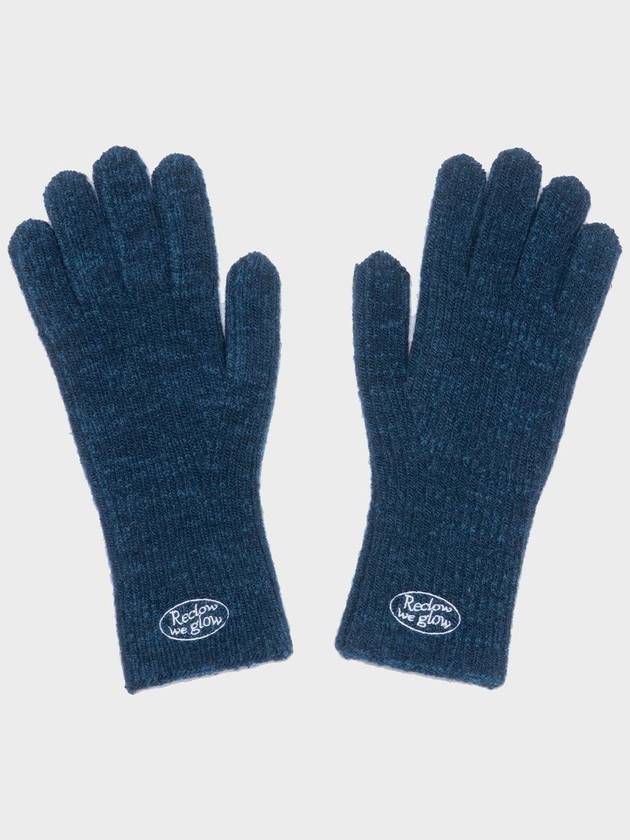 KNIT LOGO GLOVE BLUE - RECLOW - BALAAN 6