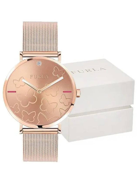 Giada Butterfly Rose Gold Mesh Metal Women s Watch R4253113501 - FURLA - BALAAN 2