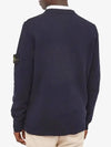 Wappen Patch Crew Neck Wool Knit Top Navy - STONE ISLAND - BALAAN 4