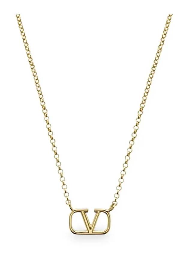 Women's V Logo Signature Metal Necklace Gold - VALENTINO - BALAAN 4