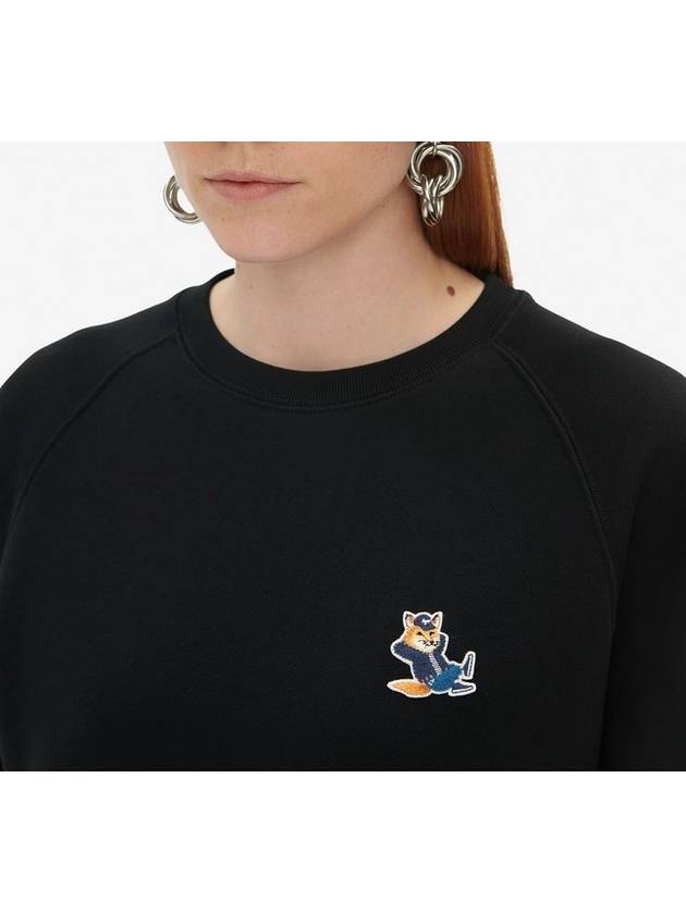 Dressed Fox Patch Sweatshirt Black - MAISON KITSUNE - BALAAN.