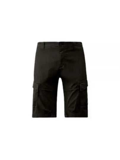 Stretch Satin Cargo Shorts Black - CP COMPANY - BALAAN 2