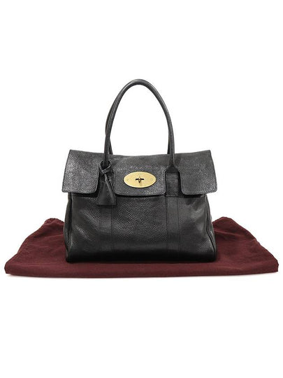 HH5988 Black leather gold plated Bayswater medium tote bag - MULBERRY - BALAAN 2