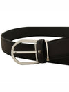 Men's Horsebit Buckle Classic Leather Belt Black - MONTBLANC - BALAAN.