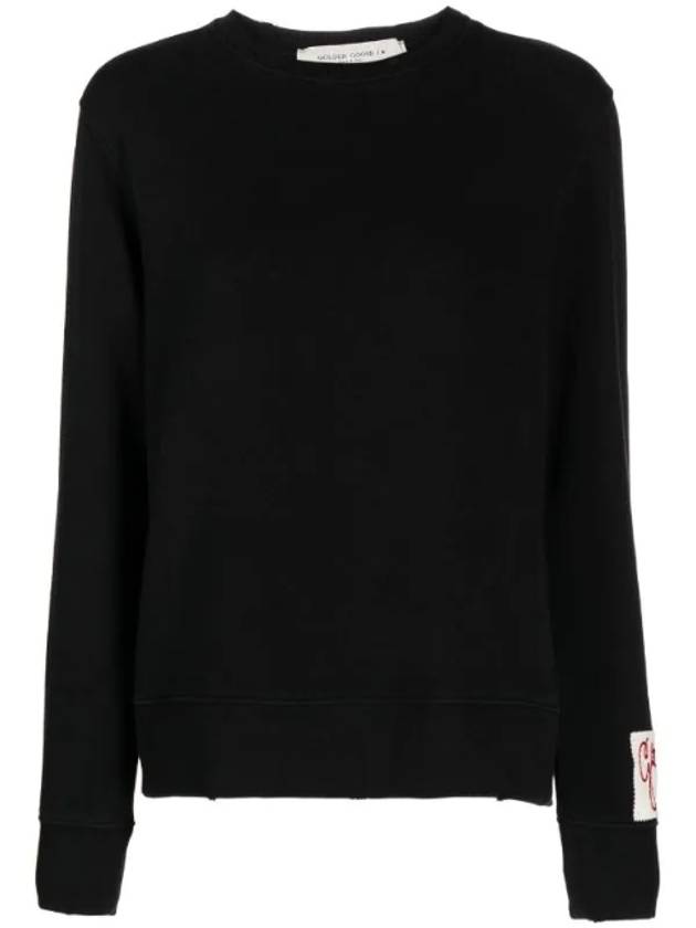 Cotton Crew Neck Sweatshirt Black - GOLDEN GOOSE - BALAAN 1