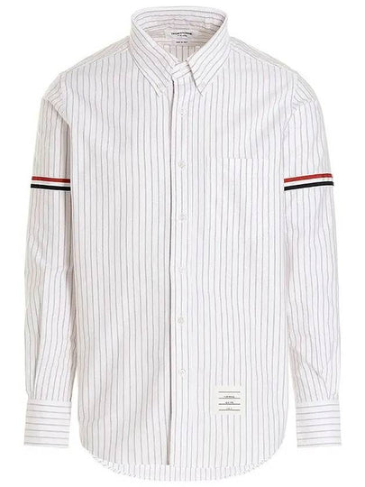 Oxford Armband Stripe Cotton Long Sleeve Shirt White - THOM BROWNE - BALAAN 2