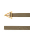 Triangle Buckle Leather Belt Taupe - BOTTEGA VENETA - BALAAN 3