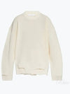 Distressed Crewneck Jumper Knit Top White - HELMUT LANG - BALAAN 2