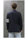 4 Bar Poly Twill Padding Blazer Jacket Navy - THOM BROWNE - BALAAN 7