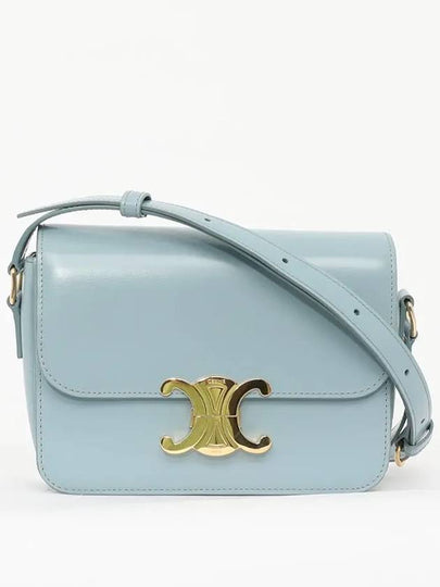 Teen Triomphe Shiny Calfskin Cross Bag California Blue - CELINE - BALAAN 2