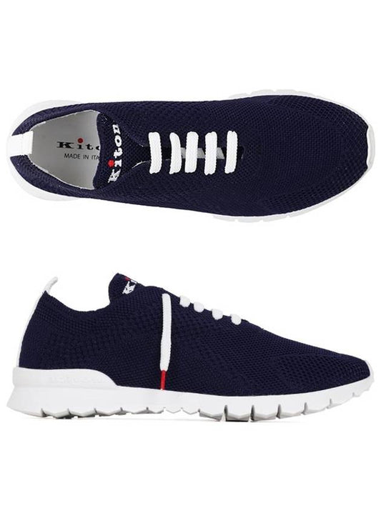 Knit Low Top Sneakers Navy - KITON - BALAAN 2