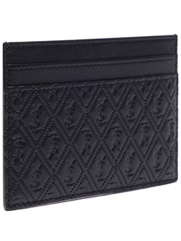 Monogram Pineapple Print Card Wallet Black - SAINT LAURENT - BALAAN 4