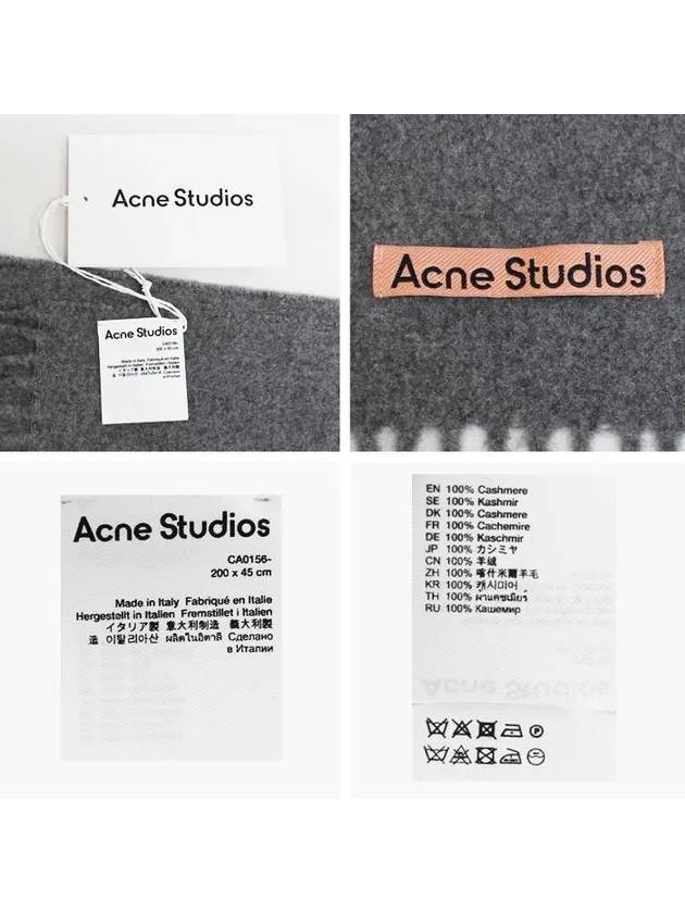 Logo Fringe Cashmere Muffler Melange Grey - ACNE STUDIOS - BALAAN 8