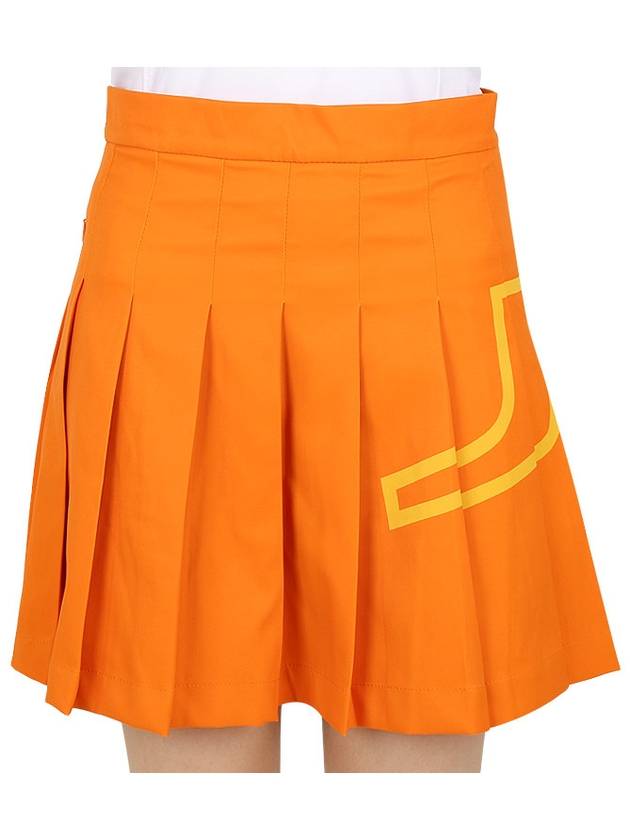 Women's Naomi Pleated Skirt Orange - J.LINDEBERG - BALAAN 7