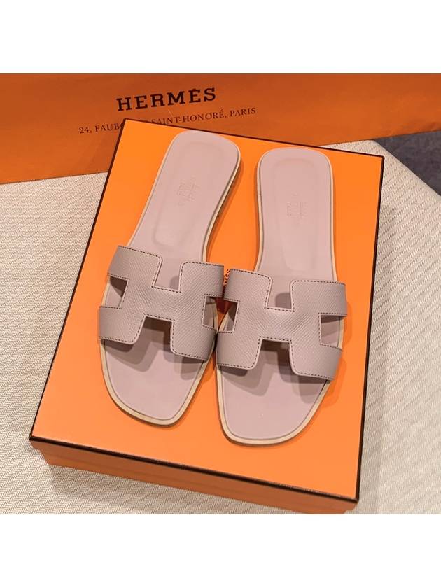 Women s Oran Sandals Calfskin Pink Beige - HERMES - BALAAN 2