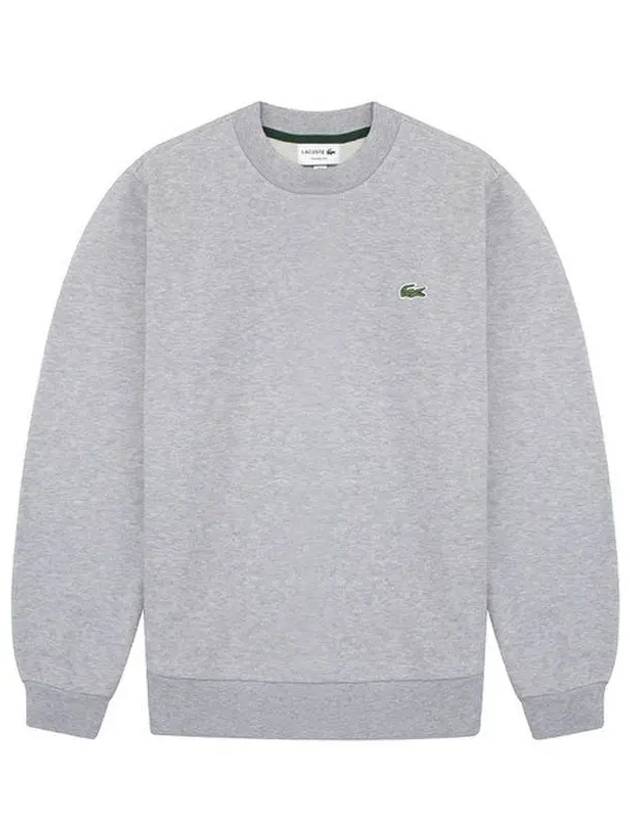 Logo Patch Crewneck Sweatshirt Grey - LACOSTE - BALAAN 2