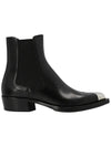 Metal Toe Cap Middle Boots Black - ALEXANDER MCQUEEN - BALAAN.