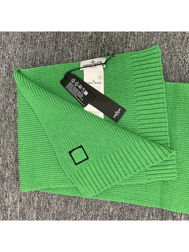 Kids Logo Patch Wool Cashmere Muffler Green 7916N02Z3 V0050 - STONE ISLAND - BALAAN 5