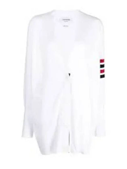 4 Bar Stripe Cardigan White - THOM BROWNE - BALAAN 2