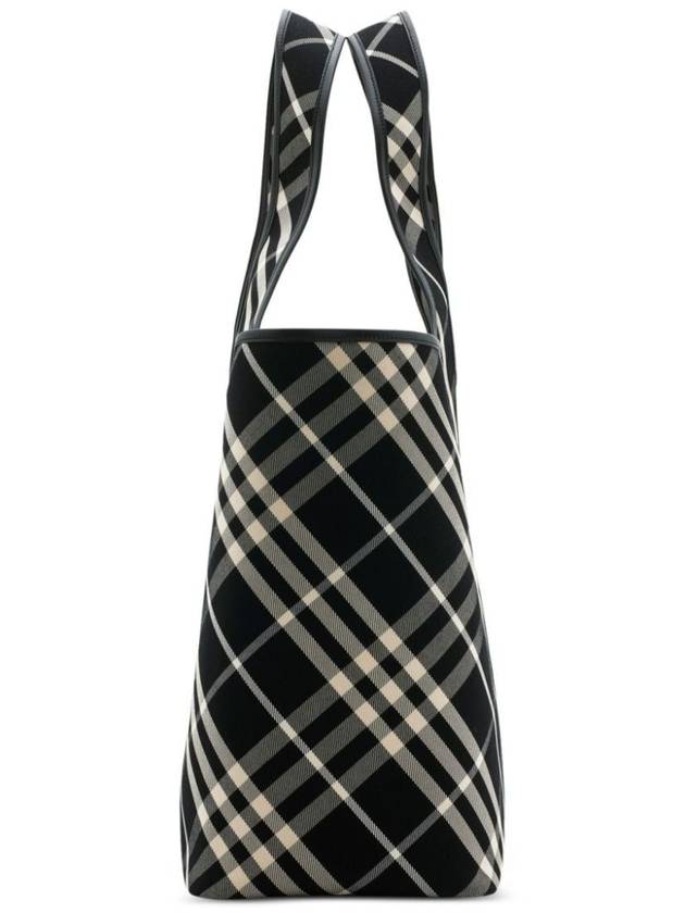 Check Medium Tote Bag Black - BURBERRY - BALAAN 6