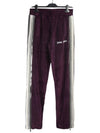 Men's Logo CHENILL Track Pants CA007F19469007 9501 PURPLE WHITE PLC006pu - PALM ANGELS - BALAAN 1