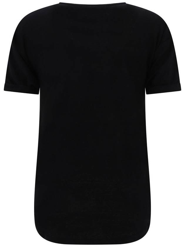 Koldi Linen Short Sleeve T-Shirt Black - ISABEL MARANT ETOILE - BALAAN 6