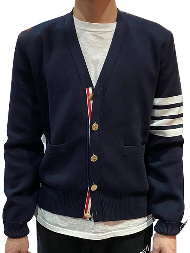 Milano Stitch 4 Bar Cardigan Navy - THOM BROWNE - BALAAN 3