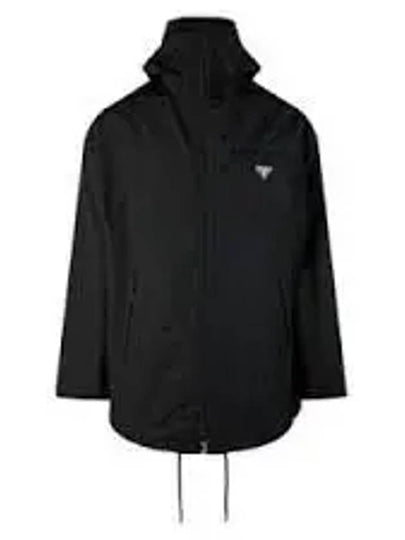 Technical Poplin Hooded Raincoat Black - PRADA - BALAAN 2