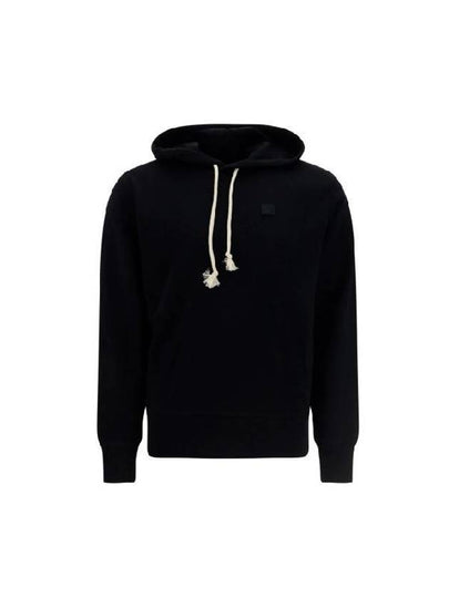 Face Logo Patch Cotton Hoodie Black - ACNE STUDIOS - BALAAN 2