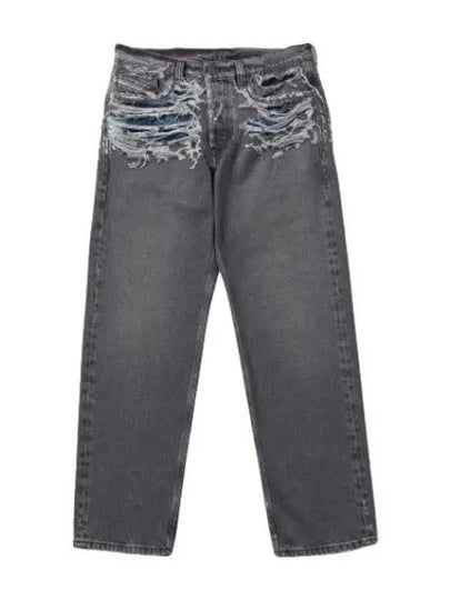 Men's D Macs Destroyed Effect Straight Jean Grey - DIESEL - BALAAN 2