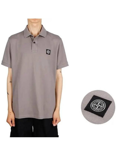 Pique Stretch Cotton Short Sleeve Polo Shirt Dove Grey - STONE ISLAND - BALAAN 2